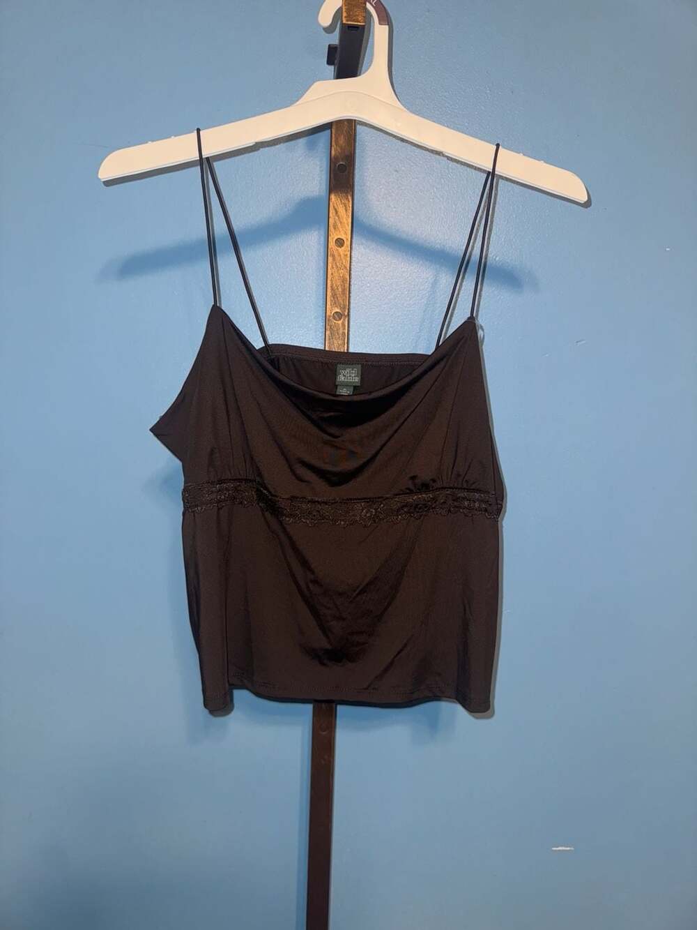Wild Fable Espresso Lace Trim Cowl Tank Top Size XL
